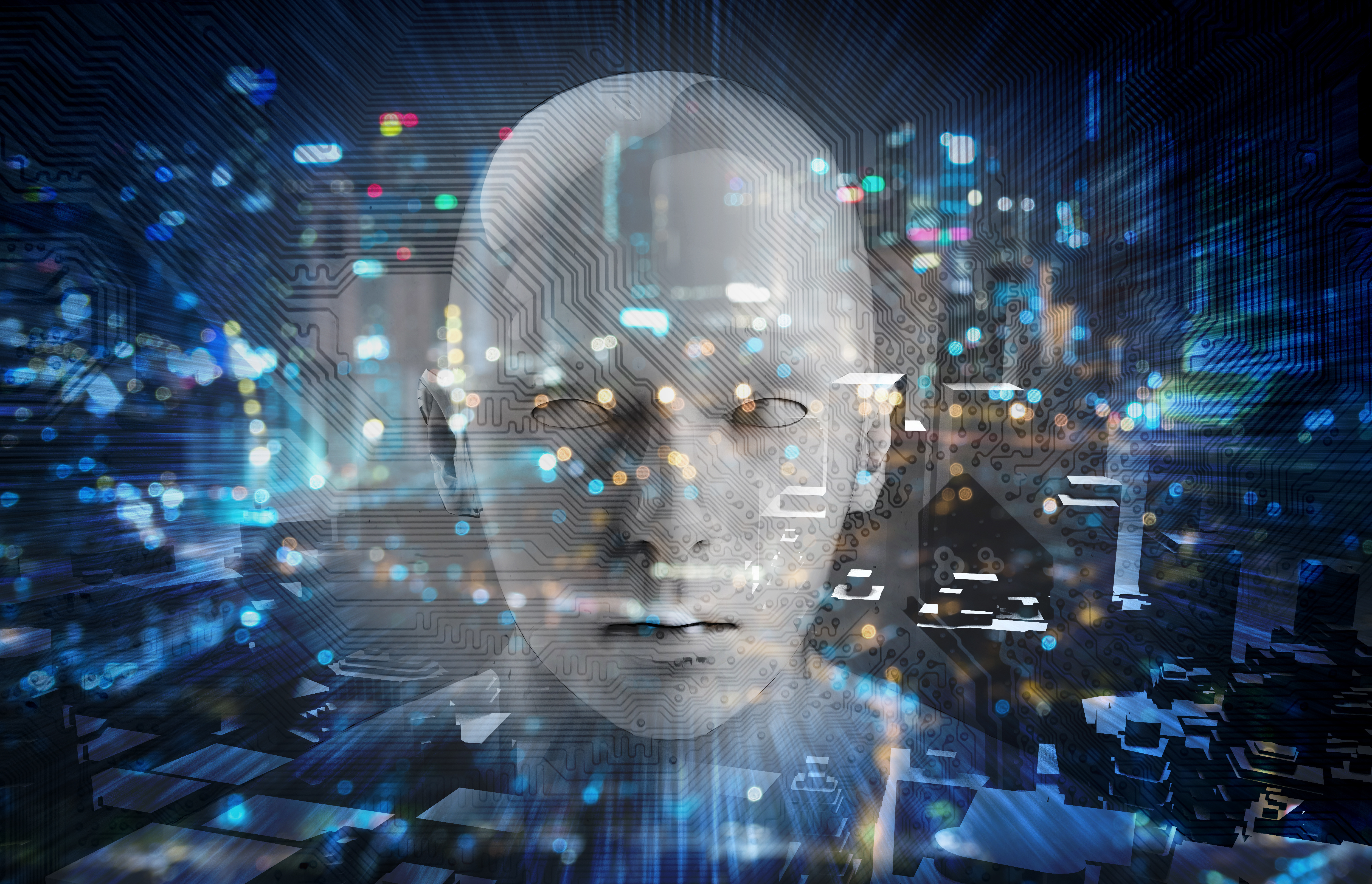 robots perceive the world stock image