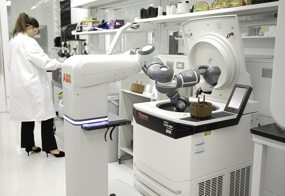 ABB healthcare robotics centrifuge robot application
